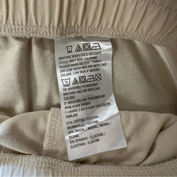 AnyBody Lounge Cozy Knit Split Cuff Joggers in Warm Sand size 1X - Picture 7 of 9